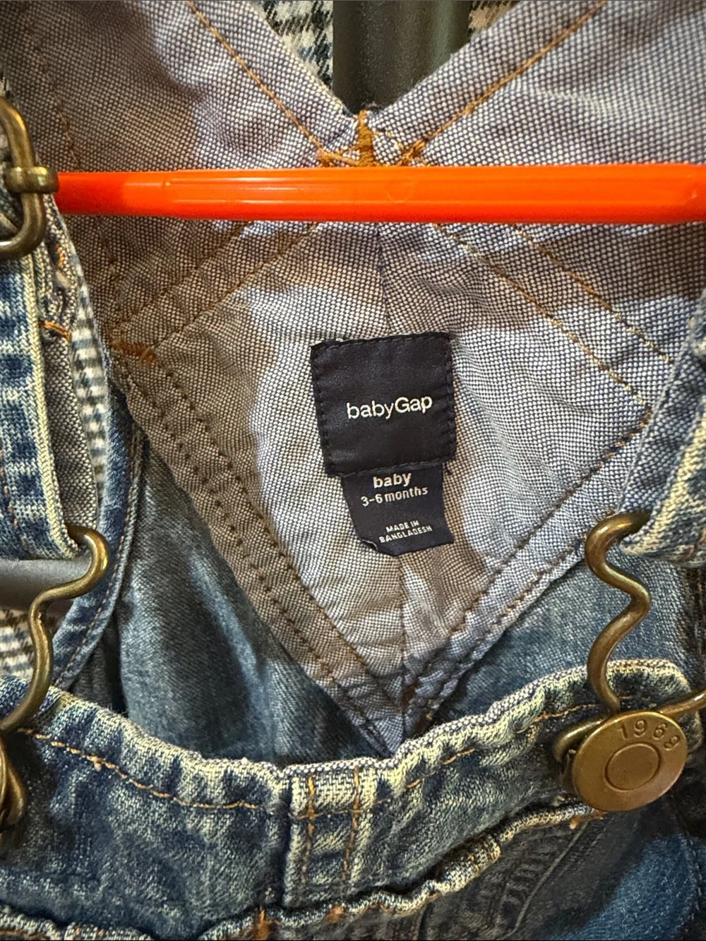 babyGAP Blue Denim Short Overalls with Front Bib